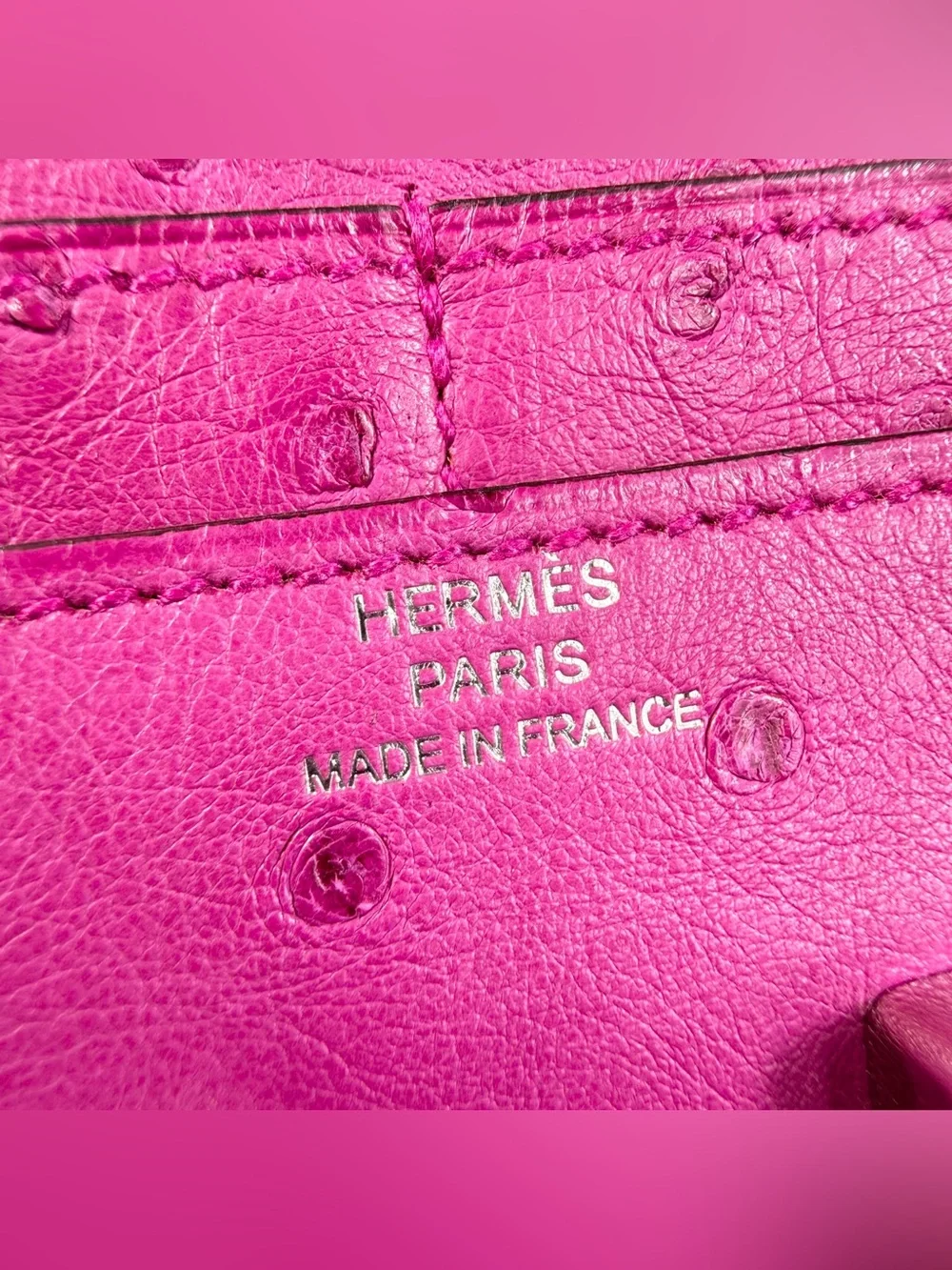 Hermès Fuchsia Ostrich Constance Wallet